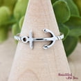 thumbnail image 2 of LD DESIGNS Sterling Silver Minimalist Sideways Anchor Ring, Ship Anchor Rope Band Ring, Womens Anchors Christians Hope Ring, Anchor Promise Ring, 2 of 5