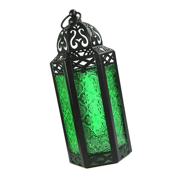 Worgeous  Iron Candle Lantern Storm Outdoor Decorations Decorative Green