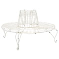 thumbnail image 4 of SAFAVIEH Ally Darling Outdoor Patio Wrought Iron Tree Bench, Antique White, 4 of 9