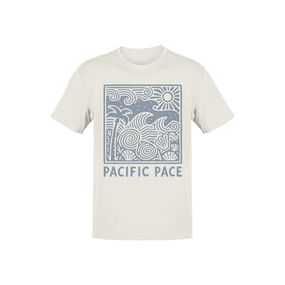 Pacific Pace Surf Design Men's T-shirt Off-White