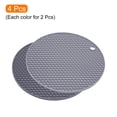 thumbnail image 3 of Uxcell 4pcs Silicone Mat for Hot Pots and Pads, Hot Pot Holders, Heat Resistant Counter Mats-Dark Grey+Light Grey, 3 of 5