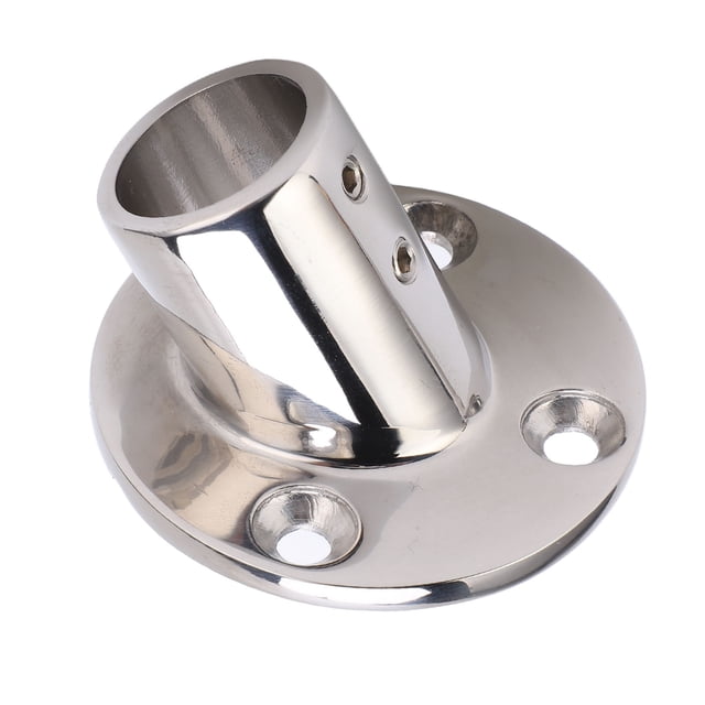 VOBOR Pasamanos de Barco, Accesorio de Base Redonda, herrajes Marinos de Acero Inoxidable 316 para Accesorios de barandilla de Mano de Barco de Tubo de 25mm/1in(60°)