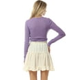 thumbnail image 7 of MixMatchy Women's Basic Casual Waffle Snap Button Henley Sweater Y2k Top Fall Winter Fashion, 7 of 7