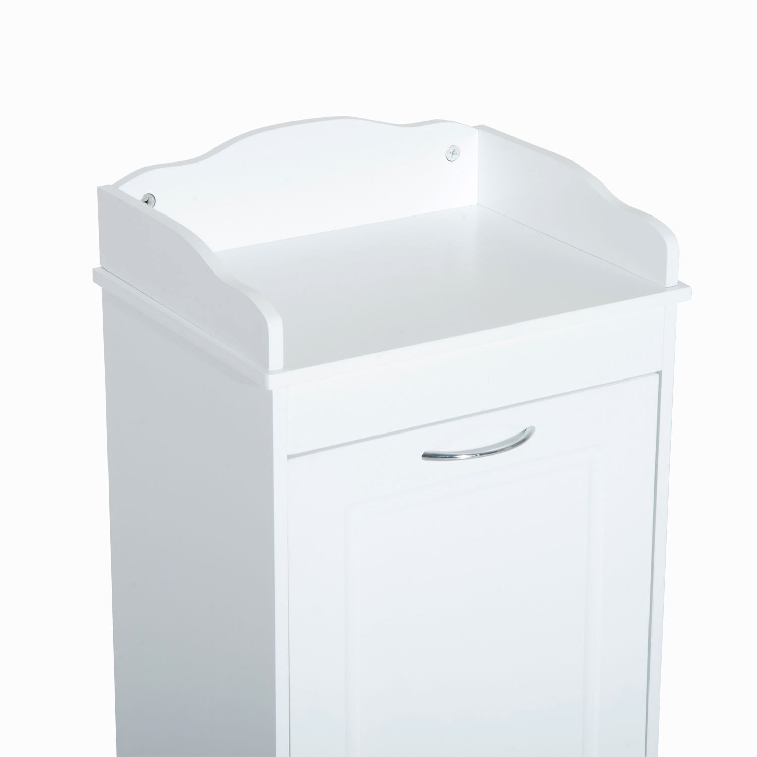 HomCom Modern Country Free Standing Laundry Hamper, White