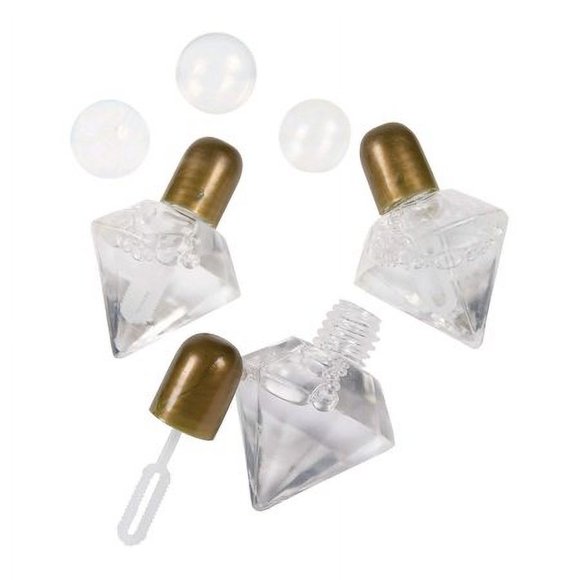 Fun Express Diamond Bottle Bubbles for Wedding, Engagement and Bachelorette Party Favors - Set of 12