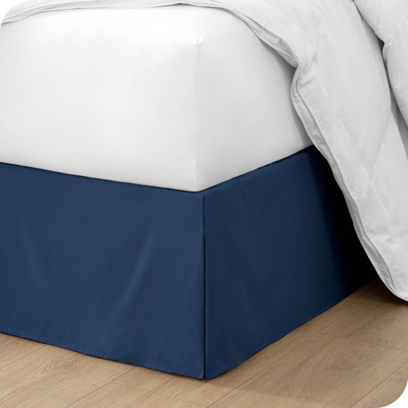 Bare Home Double Brushed Bed Skirt - Premium 1800 Collection - 15-inch Drop - Full XL, White
