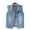 Blue, variant on Frostluinai Sleeveless Denim Jacket for Women Button Down Lapel Collar Denim Vests Plus Size Solid Jean Vests Lightweight Jean Coat with Pocket