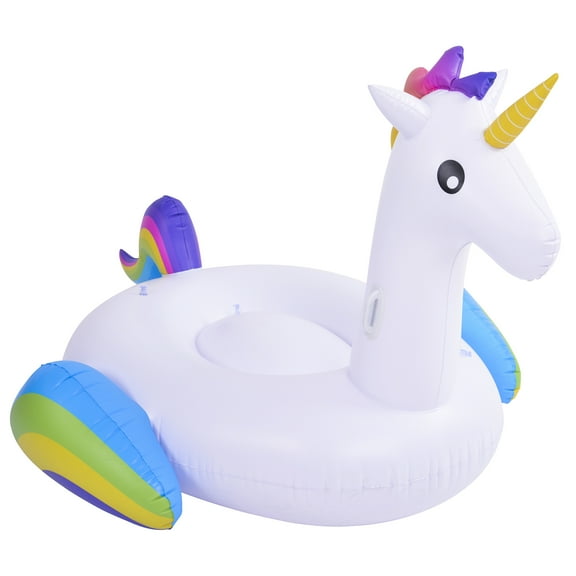 Pool Central 85.5" Inflatable 1-Person Jumbo Magical Unicorn Pool Float - White