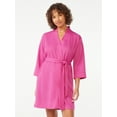 Joyspun Women's Waffle Knit Wrap Robe, Sizes S to 3X
