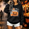 thumbnail image 5 of BVOFAR Womens Halloween Sweatshirts Spooky Ghost Print Pullovers Fall Work Crewneck Long Sleeve Sweater Tops Halloween Costumes M, 5 of 6