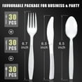 thumbnail image 2 of Plastic Cutlery Set 90 Pieces,30 Plastic Forks,Knives and Plastic Spoons,Reusable Plastic Cutlery Transparent and Robust Cutlery Sets for Birthday Party Barbecue Party Wedding ect (Transparent), 2 of 7