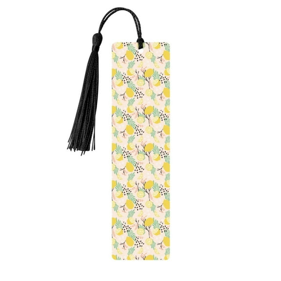 Kdxio Lemon Leaves Print Metal Tassel Bookmarks,Perfect Gift for Art Lovers and Bookworms Metal Bookmarks for Women