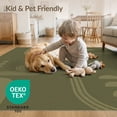 thumbnail image 4 of ODIKA 9'x12' Washable Area Rug Olive Green Geometric Minimalist Design Elegant Contemporary Lines and Shapes Accent for Master Suite, California King, Under Bed, Non-Shedding, Easy Care, 4 of 7
