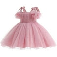 thumbnail image 6 of Xijirk Girls Dresses,Elegant Girls Dress With Bow Tie Sash Delicate Spaghetti Strap Party Gown for Toddlers And Performance Attire,Dresses for Girls,Light Pink,2-3 Years, 6 of 6