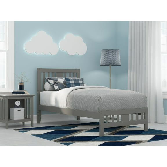 Twin Bed with Footboard - Grey Bedroom Furniture - HomeStock Renaissance Style