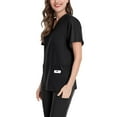 thumbnail image 5 of ​​Vneck Tshirts Shirts for Women, Antimicrobial Fade Resistant Machine Washable Black (XL)​​, 5 of 5