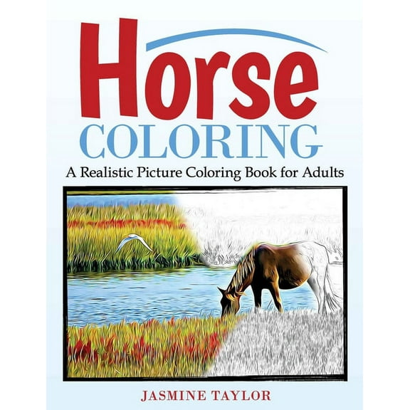 Horse Coloring: A Realistic Picture Coloring Book for Adults (Paperback)