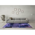 thumbnail image 3 of Ahgly Company Machine Washable Indoor Square Patchwork Blue Transitional Area Rugs, 8' Square, 3 of 4