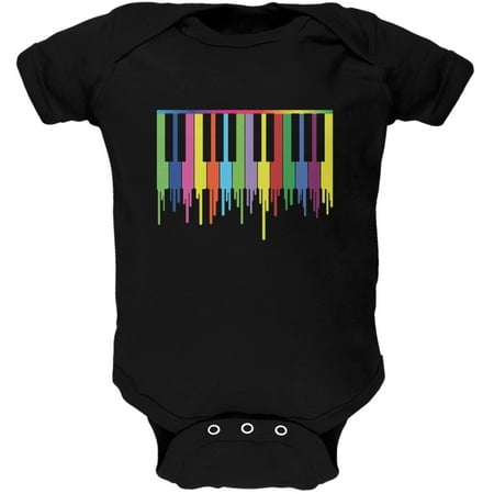 Piano Keys Black Soft Baby One Piece