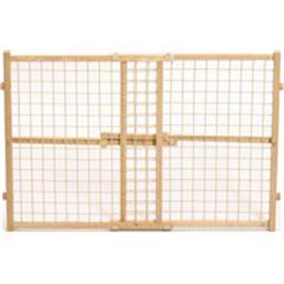 24 x 29 - 41.5 in. Wood & Wire Mesh Pet Gate