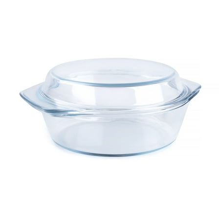 Round Tempered Glass Casserole Dish with Glass Lid - 1.4Liter