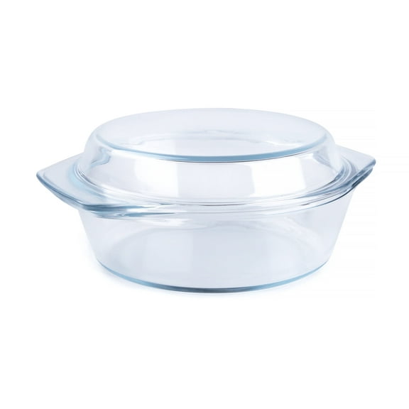Round Tempered Glass Casserole Dish with Glass Lid - 1.4Liter