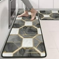 thumbnail image 2 of Kitchen Rugs Sets Of 2,Gray White Gold Marble Pattern Anti Fatigue Kitchen Mat Rugs Non Slip Washable,Decorative Kitchen Floor Mats for Kitchen,Sink,Laundry,17"x47"+17"x47", 2 of 5