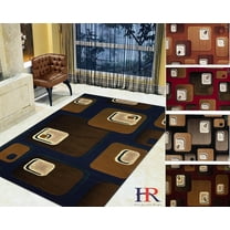 Handcraft Rugs - Navy Blue/ Brown and Green/ Modern Contemporary Geometric Pattern Style Area Rug (Approximately 8 by 10)