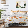 thumbnail image 3 of Fall Harvest Bedding Duvet Cover Set King Size 4 Pieces Truck Pumpkin Maple Leaf Thanksgiving Retro Bedding Set with Zipper Closure, 1 Comforter Cover 92x106 Inches 1 Flat Sheet & 2 Pillow Cases, 3 of 7