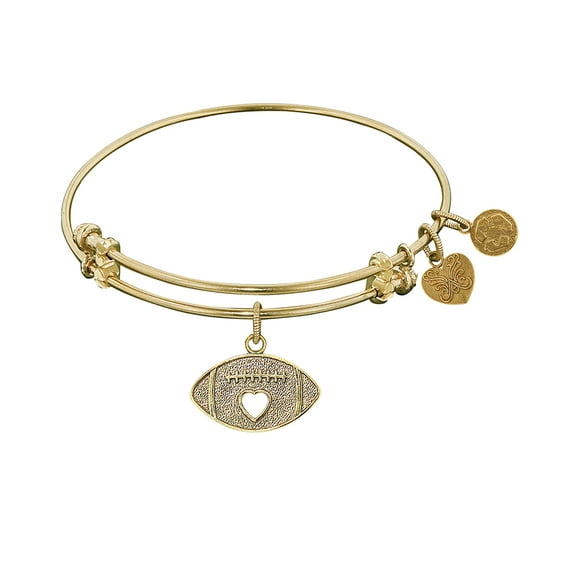 Non-Antique Yellow Brass Football Bangle Bracelet