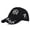 Black, variant on Unisex Punk Baseball Cap with Metal Rings Gothic Graffiti Print Dad Hat with Beads Adjustable Streetwear Hat for Men Women Black