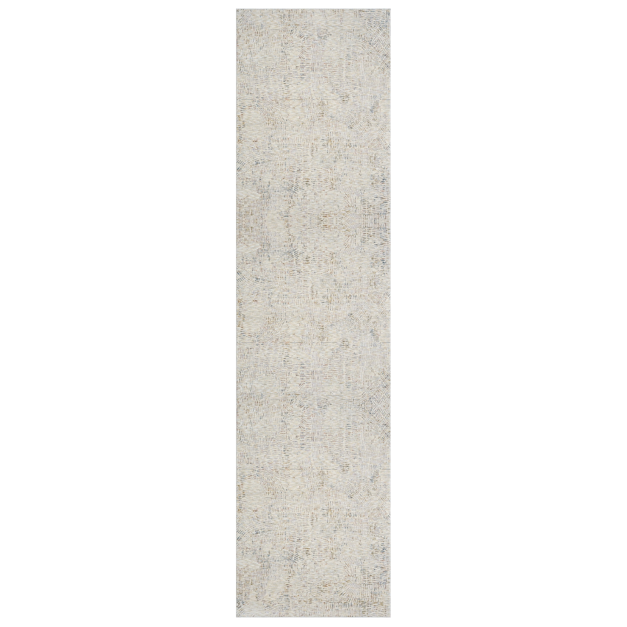 LR Home Alison Mara Abstract Indoor Polyester Area Rug, Light Gray/Ivory, 2'6" x 8'