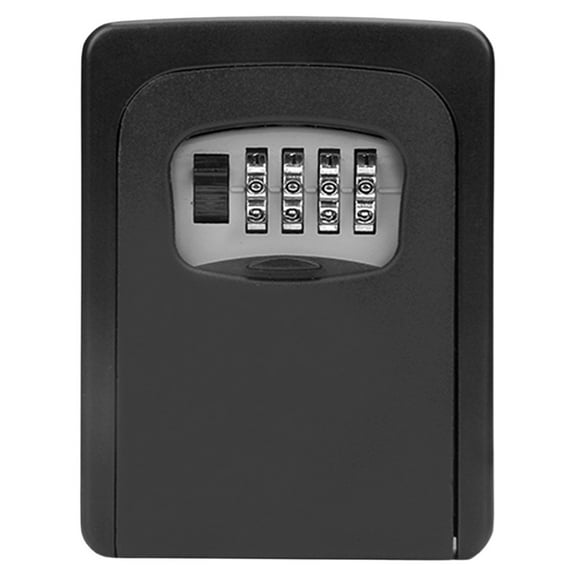 Goowood Wall Mounted Key Lock Box 4 Digit Combination Key Safe for Spare Keys Home Garage Security Rental Property Caregivers Access Sturdy Large Capacity Black
