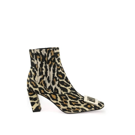 

Roger Vivier Leopard Jacquard Belle Vivier Chelsea Boots Women