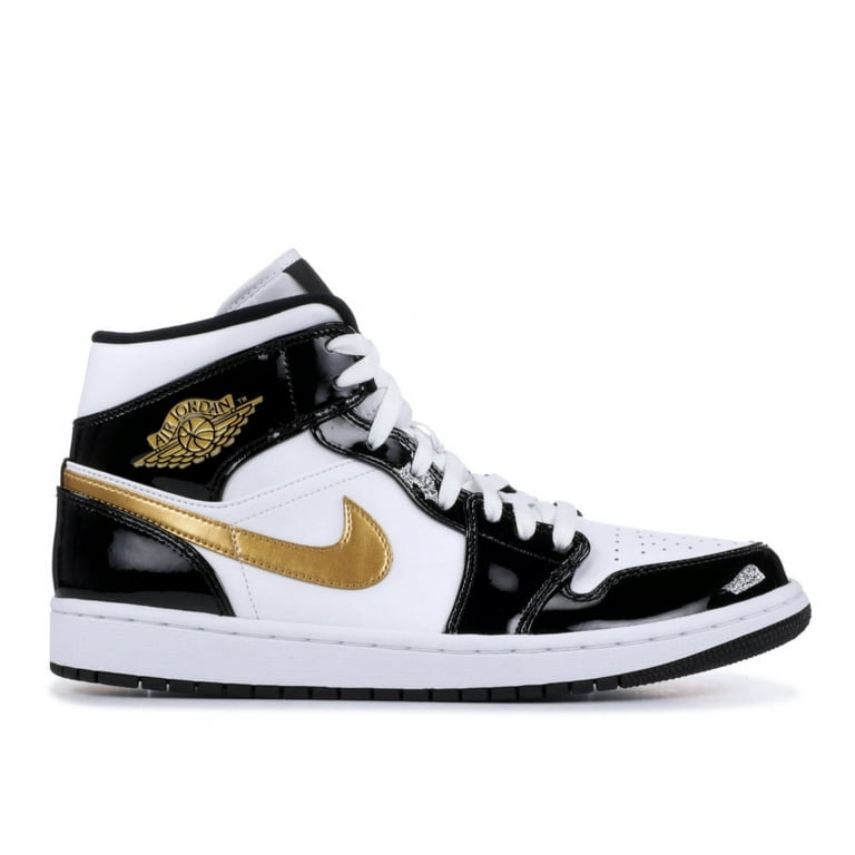 Air jordan 1 mid se black white metallic gold hotsell
