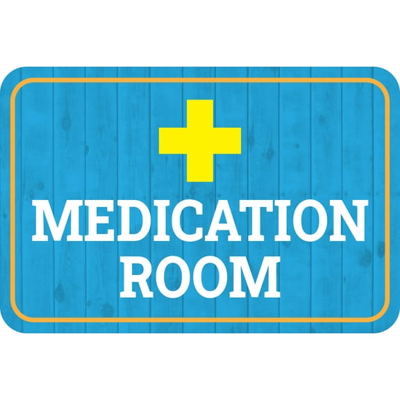 Classic Framed Plus Medication Room Wall or Door Sign | Directional Medical Signage - Large