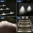 thumbnail image 4 of Otdair Solar Step Lights Outdoor , Stainless Steel Fence Lights Outdoor , Waterproof Solar Deck Lights for Walking Stairs , Cold White, 4 of 7
