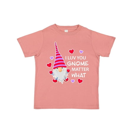 

Inktastic I Luv You Gnome Matter What with Gnome and Hearts Gift Toddler Boy or Toddler Girl T-Shirt