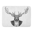 thumbnail image 1 of SIDONKU Vintage Deer Hipster for Tattoo Emblem Badge Patch Bow Doormat Floor Rug Bath Mat 23.6x15.7 inch, 1 of 1
