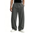 thumbnail image 7 of Men's Baggy Sweatpants Fleece Wide Leg Lounge Pants Drawstring Waist Loose Fit Cotton Jogging Sweat Pants with Pockets 3XL, 7 of 7