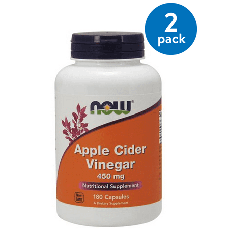 (2 Pack) Now Foods Apple Cider Vinegar Capsules, 450 Mg, 180