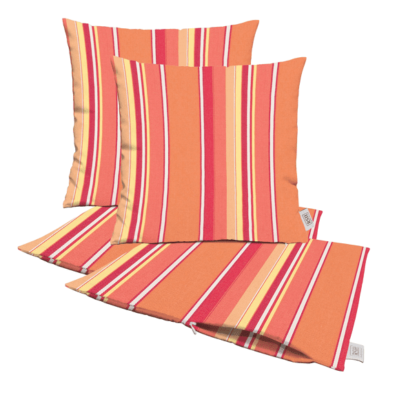 RSH Decor: Sunbrella Pillow Covers Set of 4 | 24" x 24" Square Covers | Weather-Resistant Sunbrella Fabric | Dolce Mango