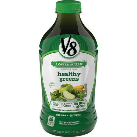 (6 Pack) V8 Healthy Greens, 46 oz. (Best Tasting Green Juice Powder)