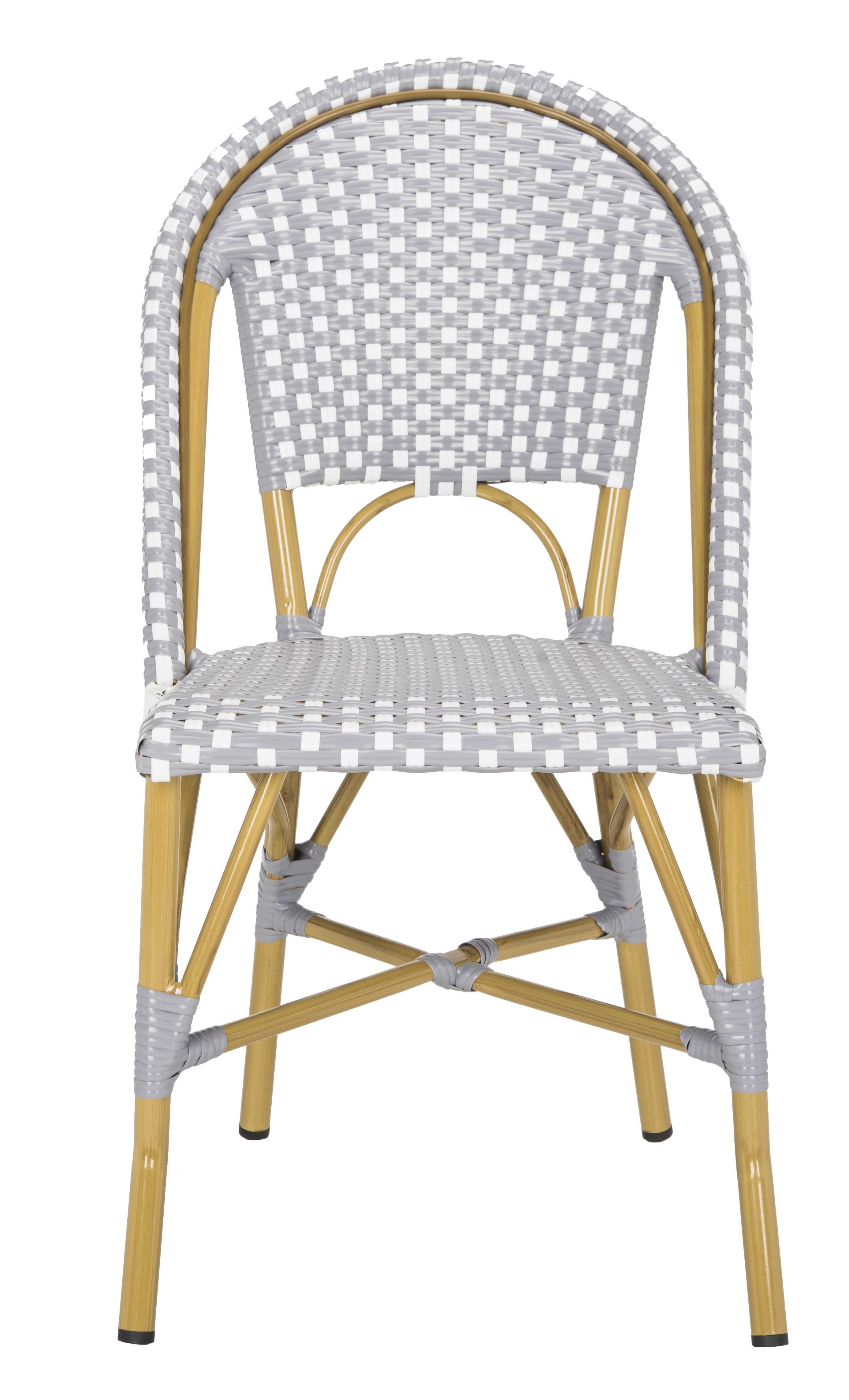 Safavieh Salcha Outdoor French Bistro Side Chair, Set of 2-Grey/White