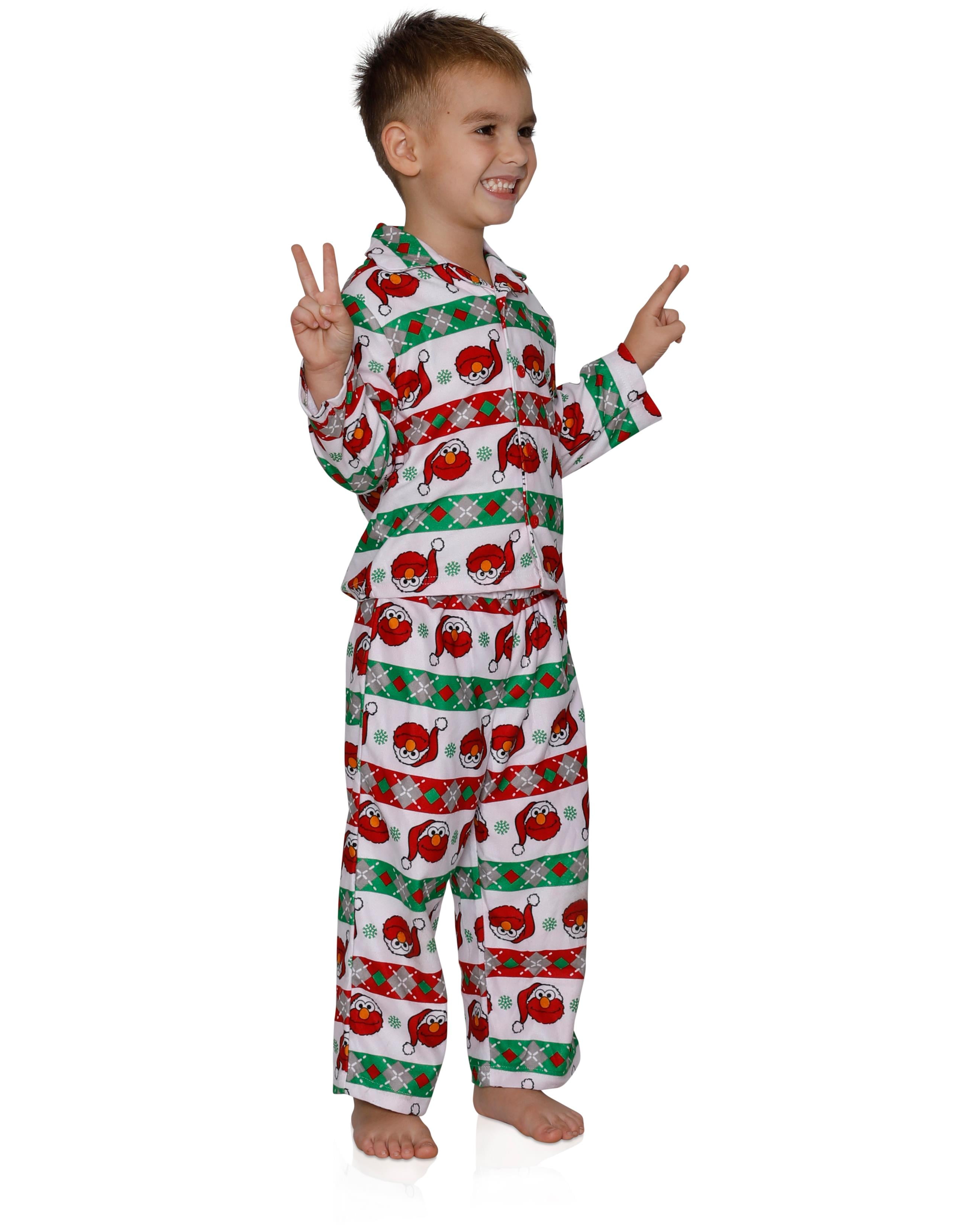Sesame Street Toddler Boy/'s Elmo Striped Pajama Sleeper