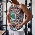 thumbnail image 5 of Pofeuu Colorful With Blue Oriental Print Men's Workout Tank Tops Sleeveless Muscle Gym Shirt Quick Dry-3X-Large, 5 of 7