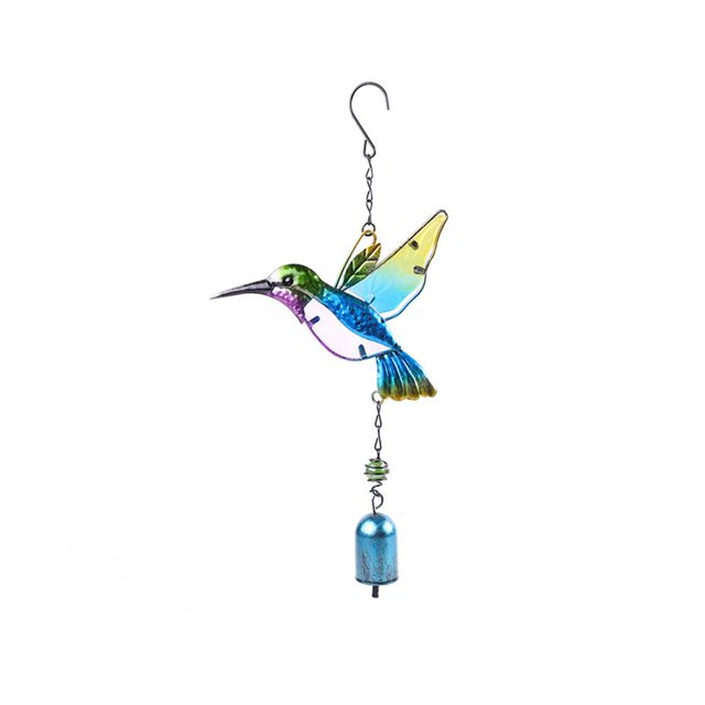 Campanas De Viento De Colibrí Vidrieras De Hierro Campanas De Viento De Colibrí El Mejor Regalo Pájaro Decoración Interior Al Aire Libre Minnieouse HA016320-00