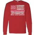 thumbnail image 3 of Inktastic Breast Cancer Awareness Pink Ribbons and Flag Long Sleeve T-Shirt, 3 of 5