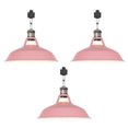 thumbnail image 1 of FSLiving H-Type Track Lighting E26 Base Industrial Adjustable Angle Lamp Pink Metal Shade with Bronze Socket Track Light Fixture for Slope Ceiling Gimbal,Bulb and Track Not Included - 3 Lights, 1 of 6