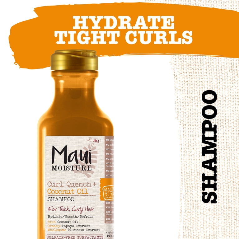 Maui Nui Curl Quench + Coconut Oil Anti-Frizz Shampoo - Walmart.com
